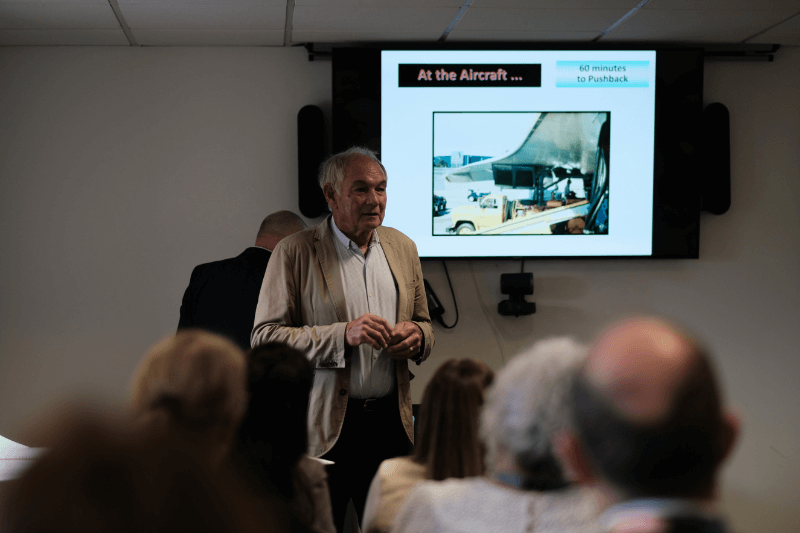 Captain Les Brodie at British Airways Showcase Day