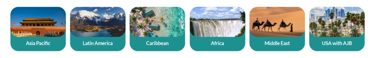 selected destinations